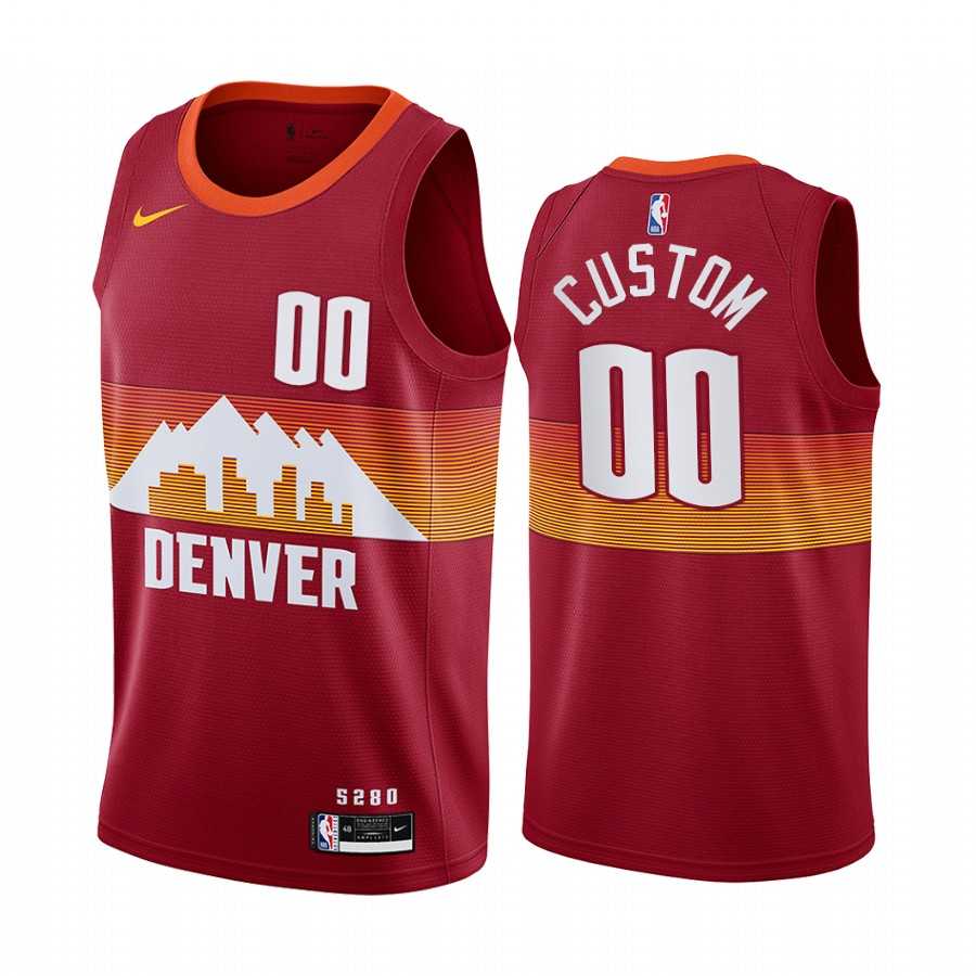 Men & Youth Customized Denver Nuggets Red Nike Swingman 2020-21 City Edition Jersey